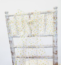 SPRING FLOWER DESIGN ORGANZA SASHES OR TABLE RUNNERS EVENTS WEDDINGS CHAIRCOVER