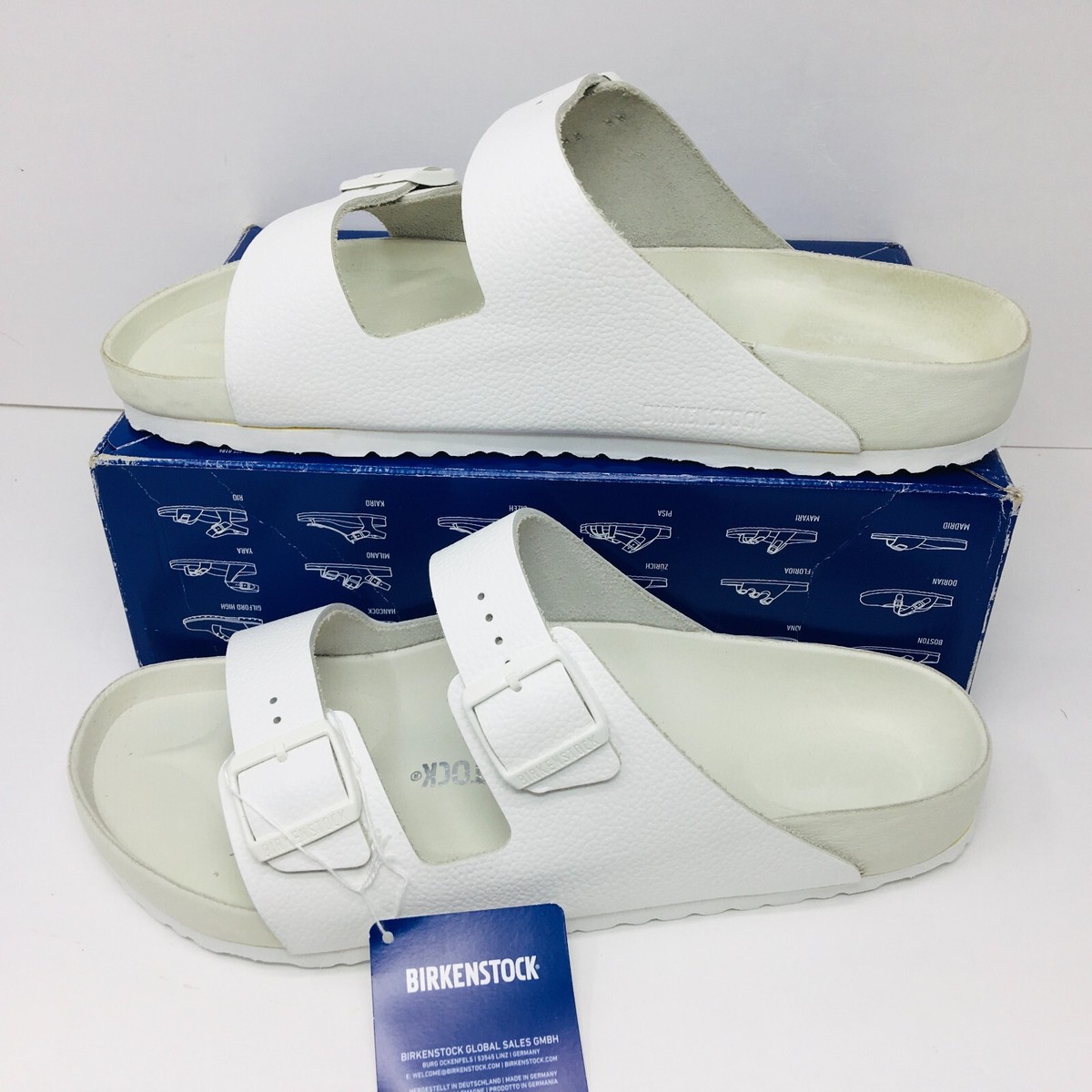 Birkenstock Arizona Exquisite Men's White Leather Slide