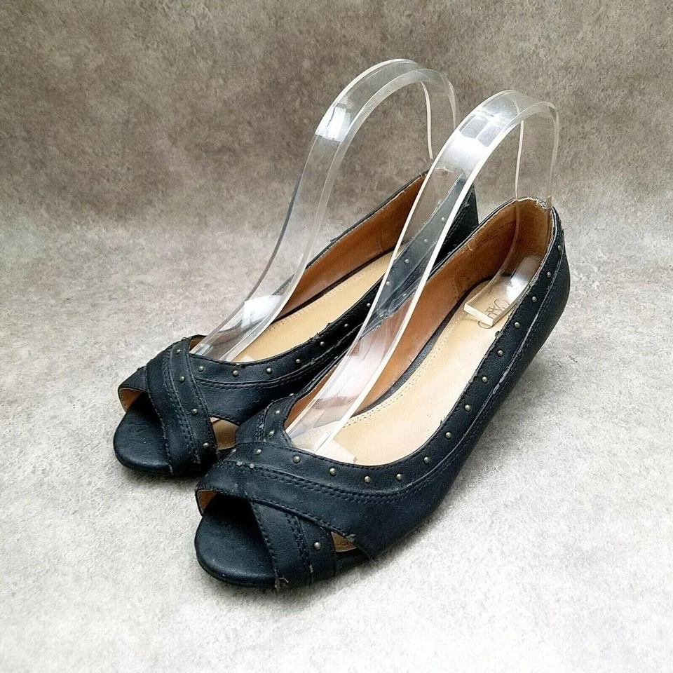 Женские туфли на низкой танкетке Cato S364 размер 7 W черные с открытым носком - Изображение 3 из 4