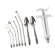 Feeding Syringe Kit Baby Bird 6 Pcs Curved Tubes Parrot Pigeon Fledgling Metals