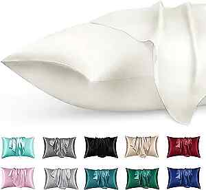Satin Silk Pillowcase for Skin and Hair, 2 Pack - Queen (20