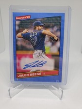 Jalen Beeks Auto 2020 Donruss 1986 Retro Tampa Bay Rays