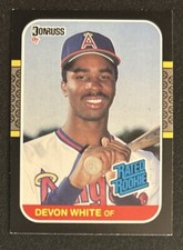 1987 Donruss Devon White Baseball Rookie Card (RC) #38 Angels OF VG O/C. rookie card picture