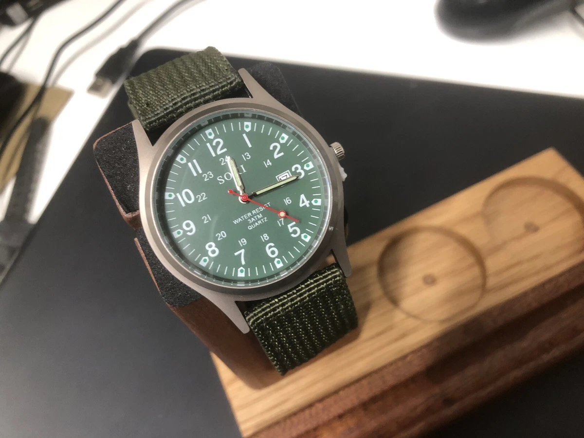 Mens Watches Boys watch Colour Alloy Nylon Band Wrist Date Watch