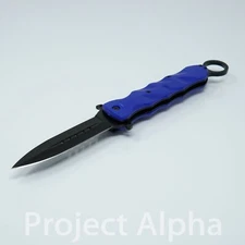10" Blue Spear Stainless Steel Spring Assisted Tactical Folding Pocket Knife 