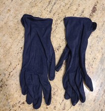Vintage Womens Size L/XL 7.5 Blue Rayon Formal 10" Long Gloves
