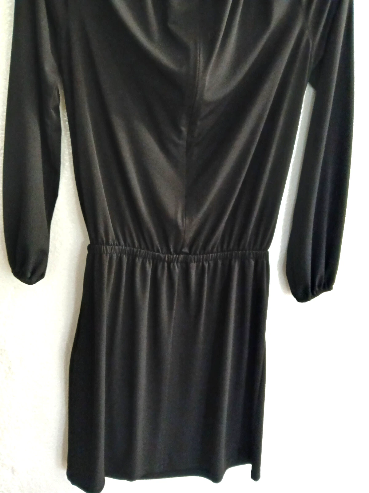 Abito donna Michael Kors piccolo spalle fredde manica lunga sopra ginocchio nero maglia