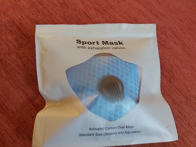 Waschbare Schutzmaske in der Farbe Blau mit Ventil + Filter als Geschenk.