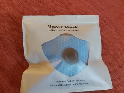 Masque protection lavable de couleur bleu avec valve +filtre en cadeau. - Photo 1/4