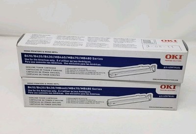 LOT OF 2 OKI 43979101  /  TONER OKI BLACK B410D/B430DN CARTRIDGE