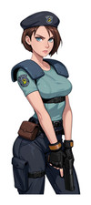 2421 Jill Valentine Sticker, Made In USA, Laminated, Sexy, Waifu, Busty, Curvy