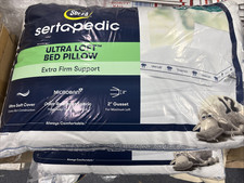 SERTAPEDIC Extra FIRM PILLOWS 2 each STD SIZE HYPOALLERGENIC MACHINE WASHABLE