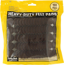 8827 Heavy Duty Self Adhesive Furniture Felt Pads 1-Inch round Brown 160-Piece V
