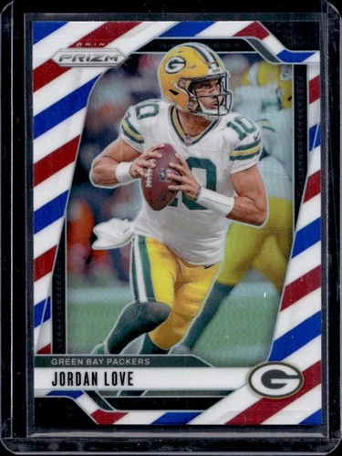 2024 Panini Prizm Jordan Love Red White and Blue #101 Packers