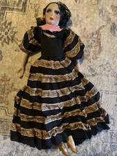 Vintage Antique Cloth Folk Doll Lot Art Deco Boudoir Bed Doll Lenci Style 1920s