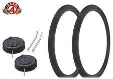 ALTA BICYCLE WIRE BEAD 700 x 35c BLACK DURABLE TIRES COMMUTER 60mm TUBES (6pc).