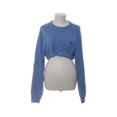 Chaps, Strickpullover, Größe: L, Blau, Baumwolle, Einfarbig, Feinstrick #R3Y