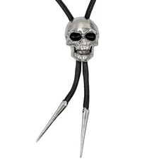kreepsville 666 Gothic Chrome Skull Western Bolo Tie