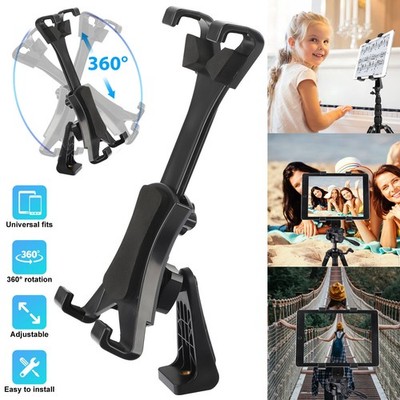Tablet Tripod Mount Adapter Flexible Adjustable Clamp Holder For 7-10'' iPad Tab