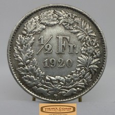 1920-B Switzerland Silver 1/2 Franc  - #C54584NQ