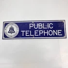 Vintage Public Telephones Sign - Bell System Porcelain Phone Booth Sign
