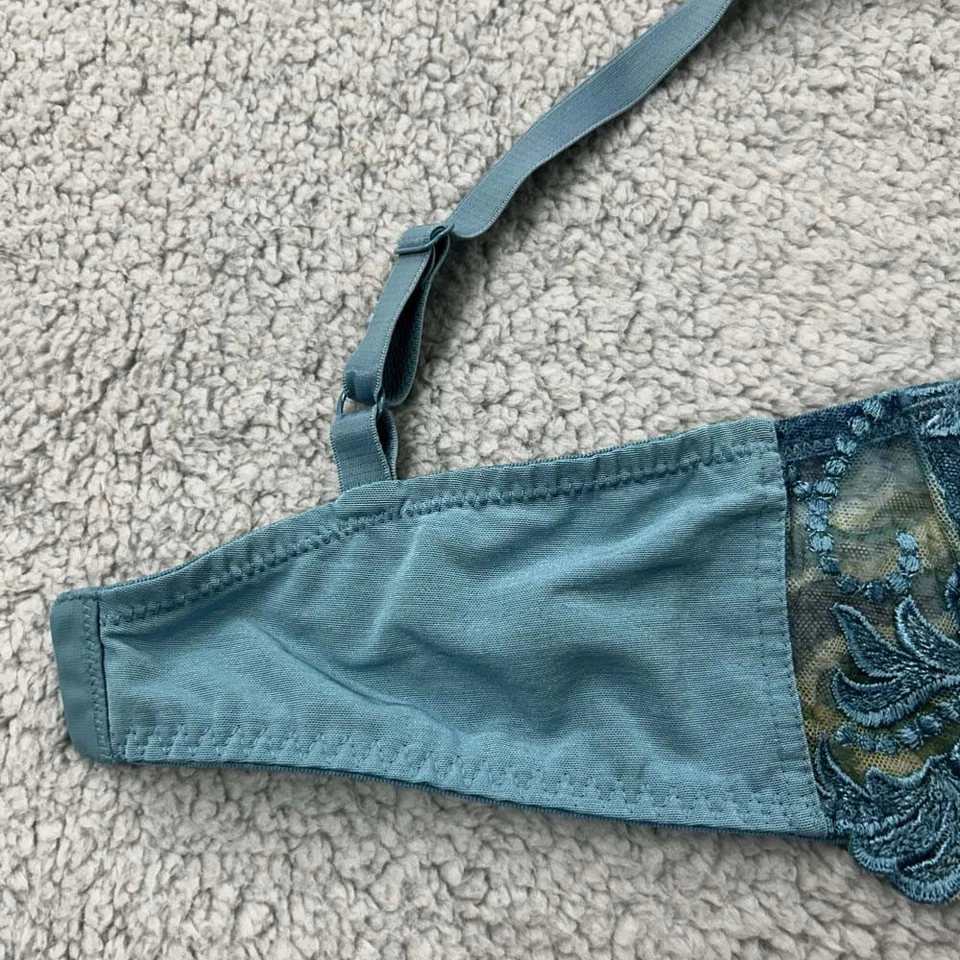 Lunaire Bra 38D Balconette Sujetador Verde Floral LACE Foto 3 de 4