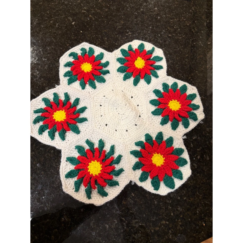 Tapete de pascua de ganchillo hecho a mano decoración navideña Foto 4 de 4