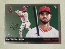2025 Topps Chrome Platinum #362 Matthew Lugo Rookie Card Los Angeles Angels. rookie card picture