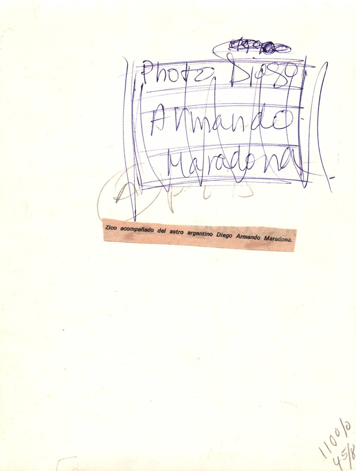 Diego Maradona + Zico (1970s) ❤️ Vintage Press Photo 1079K