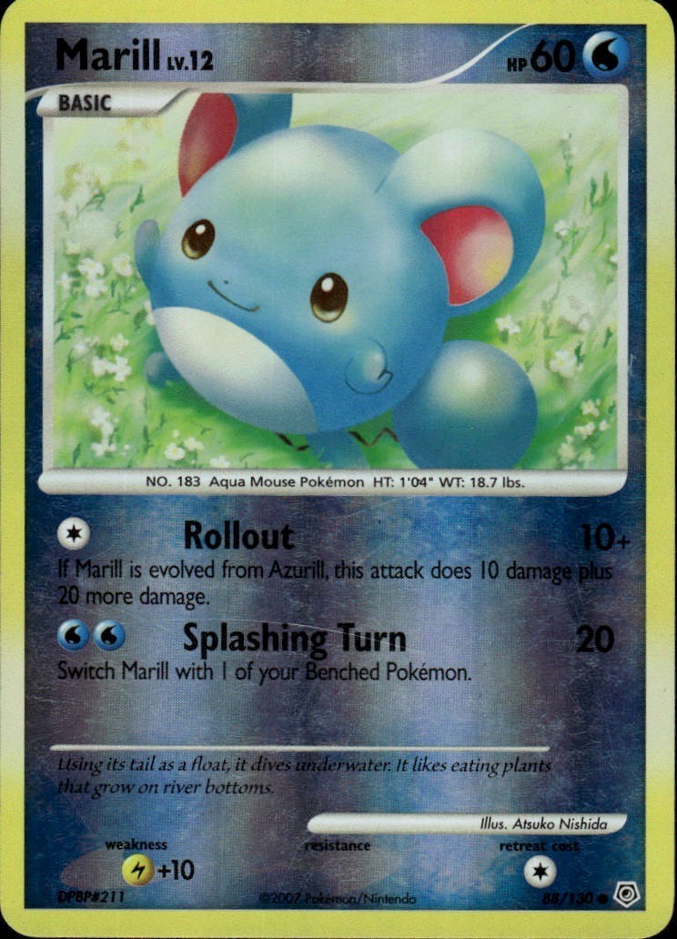 Marill Reverse Holo Common Diamond and Pearl 88/130 NM