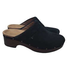 Vionic 8 Kacie Suede Studded Clog Mules Black Bohemian Comfort Retro Shoes