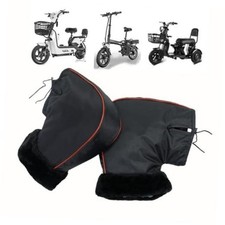 SIQITECHNO Motorcycle Handlebar Gloves Windproof Waterproof Faux fur cuff muffs