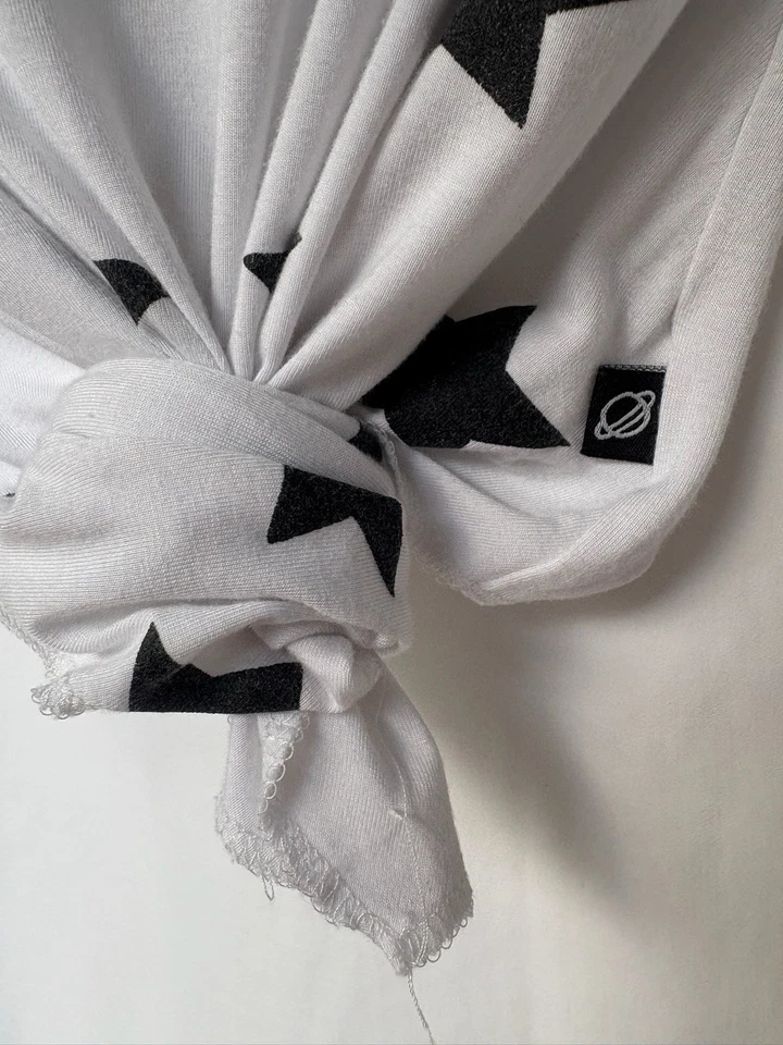 Top de nudo estrellado blanco y negro Terez talla mediana para niñas Foto 3 de 4