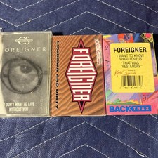 foreigner Cassette Singles Lot Of 3 W/previous Owners Name On Em