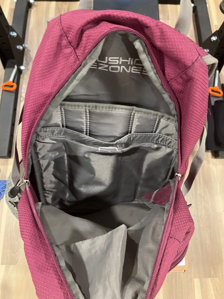 Mochila High Sierra RipRap púrpura acolchada trasera soporte para computadora portátil senderismo escuela Foto 3 de 4