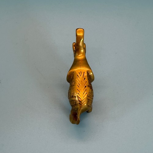 Vintage 3er Set massive Messing Elefanten Figuren geätzt Design goldfarben Safari Deko - Bild 18 von 20