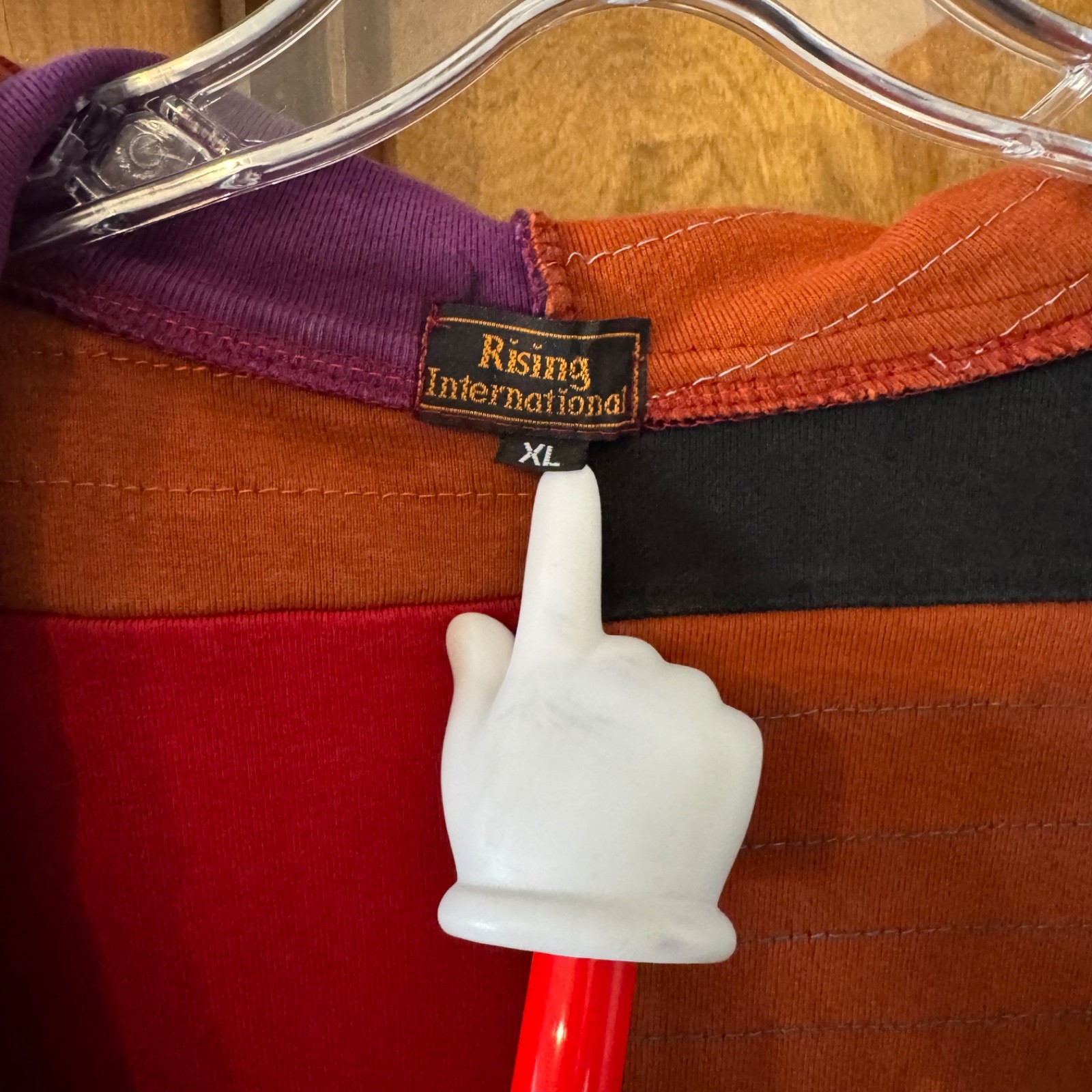 Rising International Patchwork Boho Zip Hooded Du… - image 8