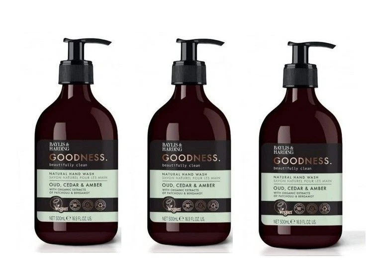 Baylis & Harding Goodness hand wash natural Oud, Cedar & Amber 500 ml ( 3 Stück) - Bild 1 von 1