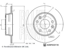 2x Bremsscheibe Hinterachse voll ADBP430118 BLUE PRINT für RENAULT NISSAN
