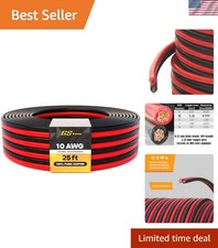 OFC Pure Copper 10 Gauge Wire 25ft Oxygen Free, Electrical 12v Primary Hi-Fi ...