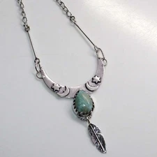 925 Silver Plated Outstanding Larimar Necklace Jewelry Size 24" GW