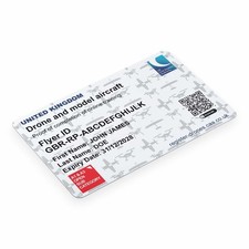 Personalised ID Card Printing Service 86x54mm Drone ID Card - CAA Flyer ID Card
