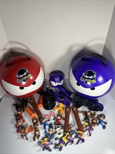 Ninja Kidz Lot Giant Mystery Ball Toy Purple/Red Case Figures Costume Mask Belt