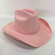Girls Pink Western Canvas Cowboy Hat Hard Cattleman's One Size Fits Most Child