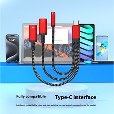 USB C Adapter Fast Charge With Auxiliary Stereo Port Universal Compatibilities