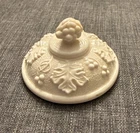 Vintage Jeanette Pink Shell Milk Glass Footed Candy Dish-Grapes And Leaves-SHANA