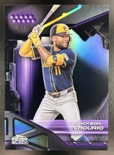 2026 Topps Chrome Black Jackson Chourio Purple Refractor #/75 Brewers