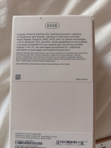 Apple iPhone 8 / Unlocked / 64GB / White/gold / Unknown Network - Afbeelding 7 van 7