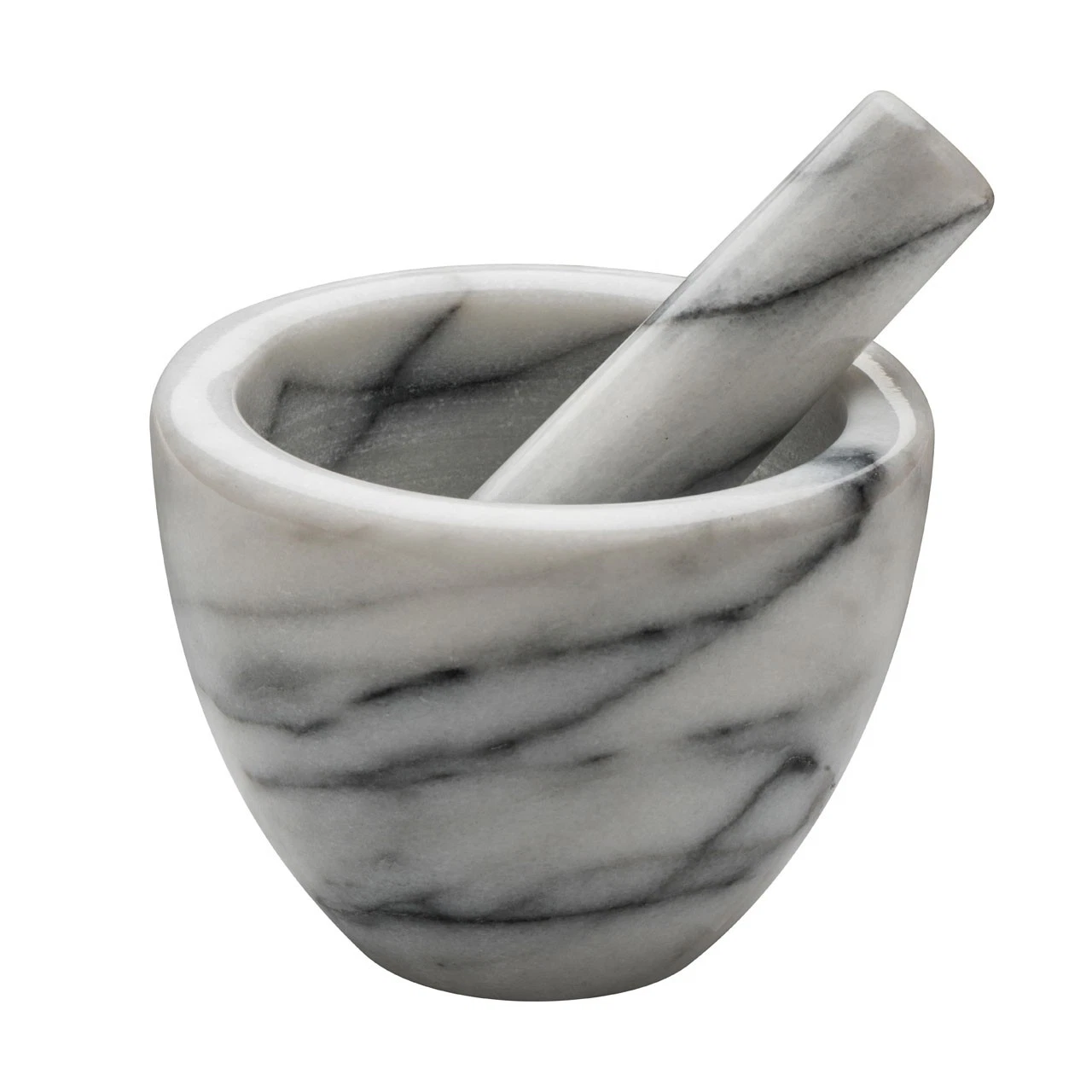 White Marble Mortar and Pestle Hand Crusher Kitchen Spices Herbs Grinder Mixing