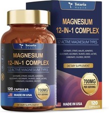 US Magnesium 12 in 1 Complex - Glycinate Citrate Malate Taurate Daily Support
